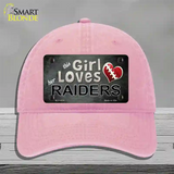 This Girl Loves Her Raiders Novelty License Plate Hat Unconstructed Cotton / Pink