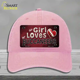 This Girl Loves Her Buccaneers Novelty License Plate Hat Unconstructed Cotton / Pink