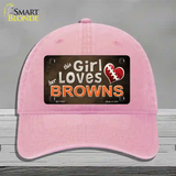 This Girl Loves Her Browns Novelty License Plate Hat Unconstructed Cotton / Pink