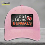 This Girl Loves Her Bengals Novelty License Plate Hat Unconstructed Cotton / Pink