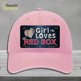 This Girl Loves Her Red Sox Novelty License Plate Hat Unconstructed Cotton / Pink