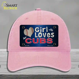 This Girl Loves Her Cubs Novelty License Plate Hat Unconstructed Cotton / Pink