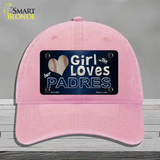 This Girl Loves Her Padres Novelty License Plate Hat Unconstructed Cotton / Pink