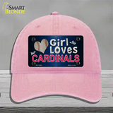 This Girl Loves Her Cardinals Baseball Novelty License Plate Hat Unconstructed Cotton / Pink