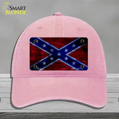 Confederate Flag Foiled Novelty License Plate Hat Unconstructed Cotton / Pink