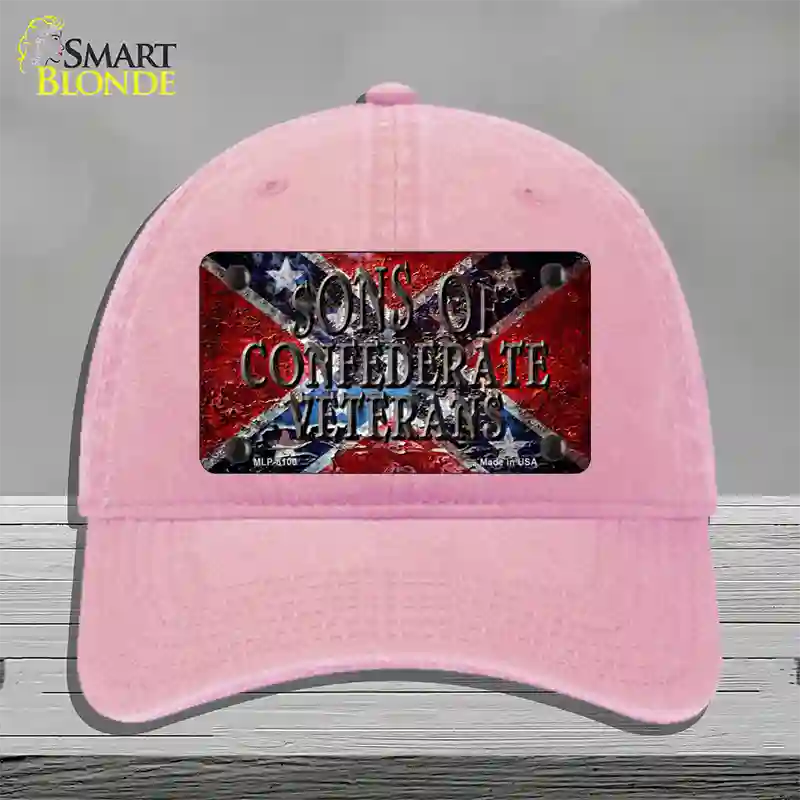 Sons Of Confederate Veterans Novelty License Plate Hat Unconstructed Cotton / Pink