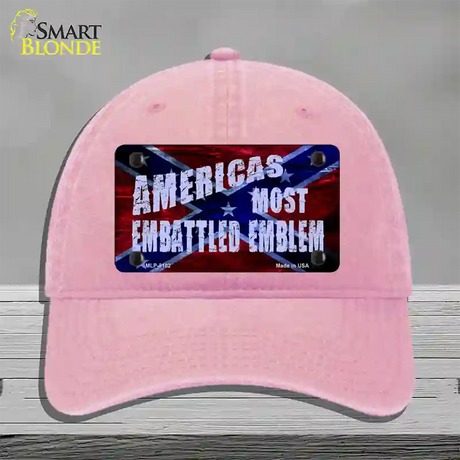 Americas Most Embattled Emblem Novelty License Plate Hat Unconstructed Cotton / Pink