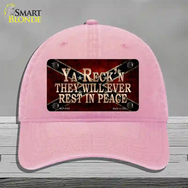 Rest In Peace Novelty License Plate Hat Unconstructed Cotton / Pink