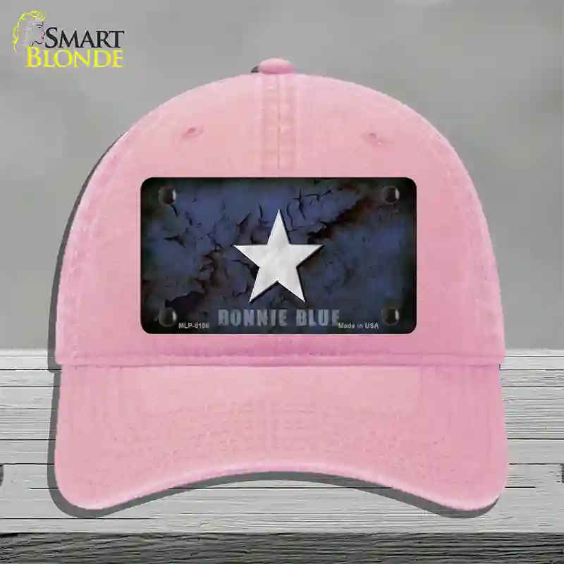 Bonnie Blue Star Novelty License Plate Hat Unconstructed Cotton / Pink