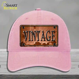 Vintage Rusty Sign Novelty License Plate Hat Unconstructed Cotton / Pink