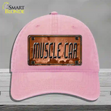 Muscle Car Novelty License Plate Hat Unconstructed Cotton / Pink