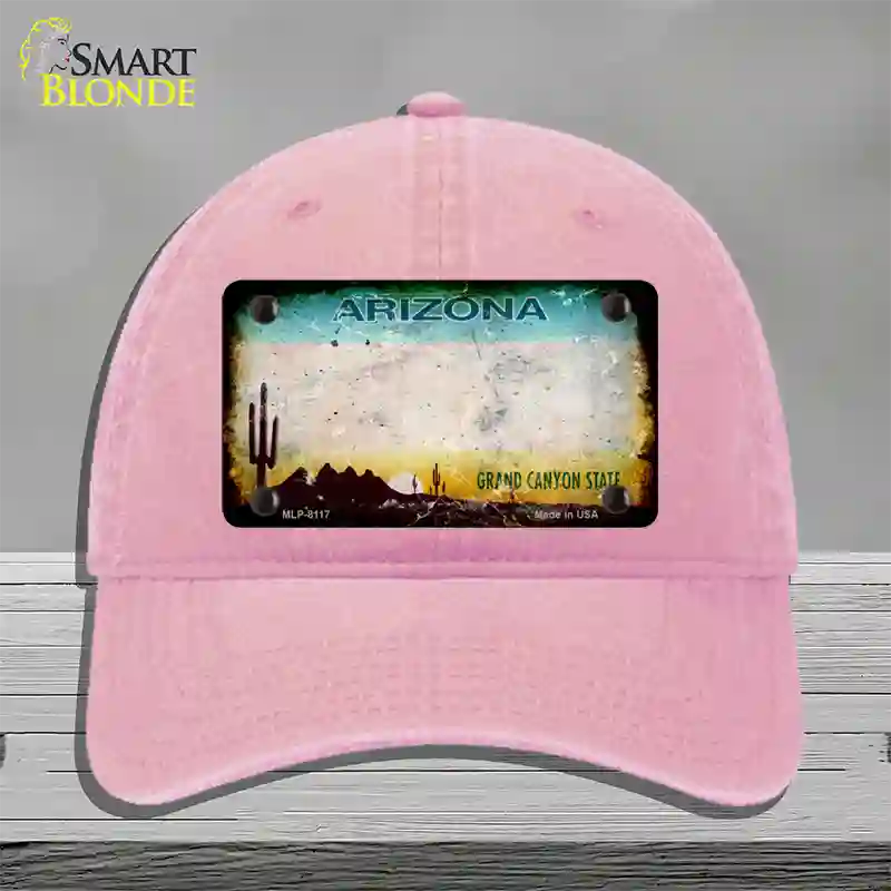 Arizona State Blank Novelty License Plate Hat Unconstructed Cotton / Pink / Arizona Sunset (2217):https | Rusty | Yes