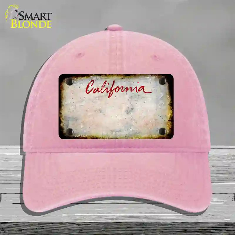 California Rusty Blank Novelty License Plate Hat Unconstructed Cotton / Pink