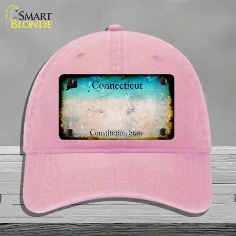 Connecticut Rusty Blank Novelty License Plate Hat Unconstructed Cotton / Pink