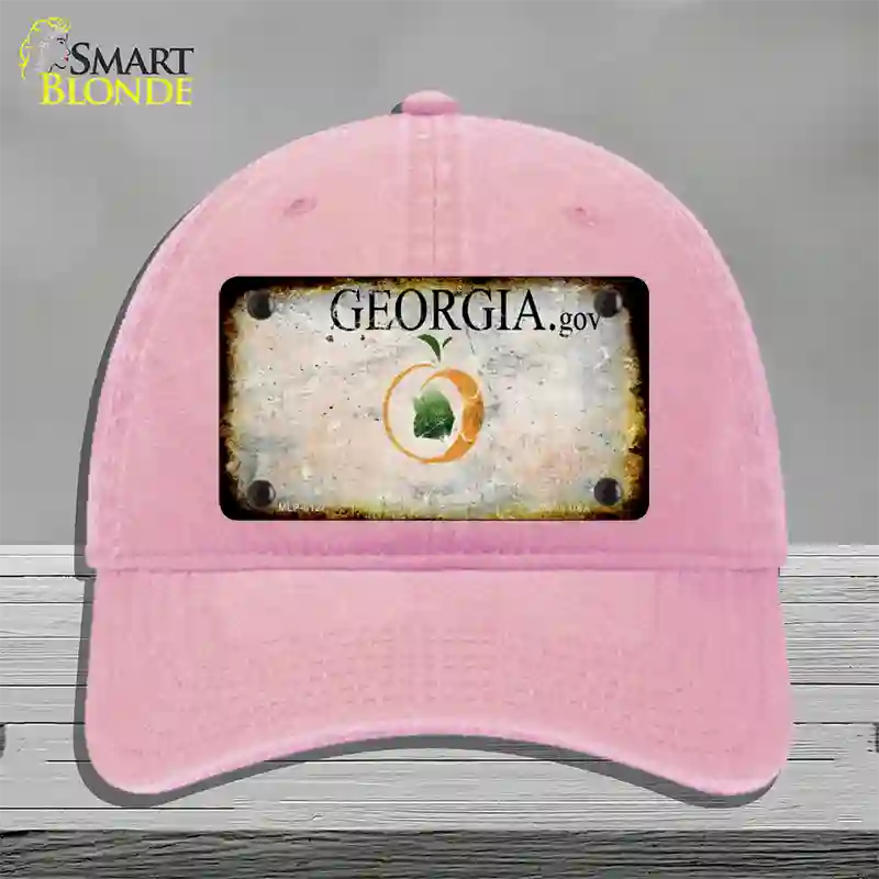 Georgia Rusty Blank Novelty License Plate Hat Unconstructed Cotton / Pink