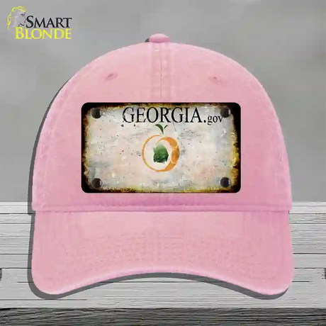 Georgia Rusty Blank Novelty License Plate Hat Unconstructed Cotton / Pink