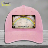 Hawaii Rusty Blank Novelty License Plate Hat Unconstructed Cotton / Pink