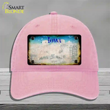 Iowa Rusty Blank Novelty License Plate Hat Unconstructed Cotton / Pink