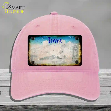 Iowa Rusty Blank Novelty License Plate Hat Unconstructed Cotton / Pink