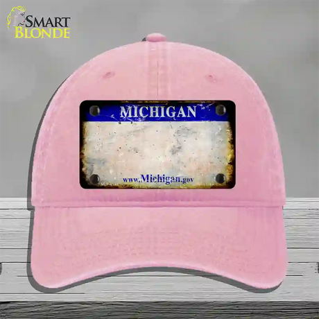 Michigan Gov Rusty Blank Novelty License Plate Hat Unconstructed Cotton / Pink