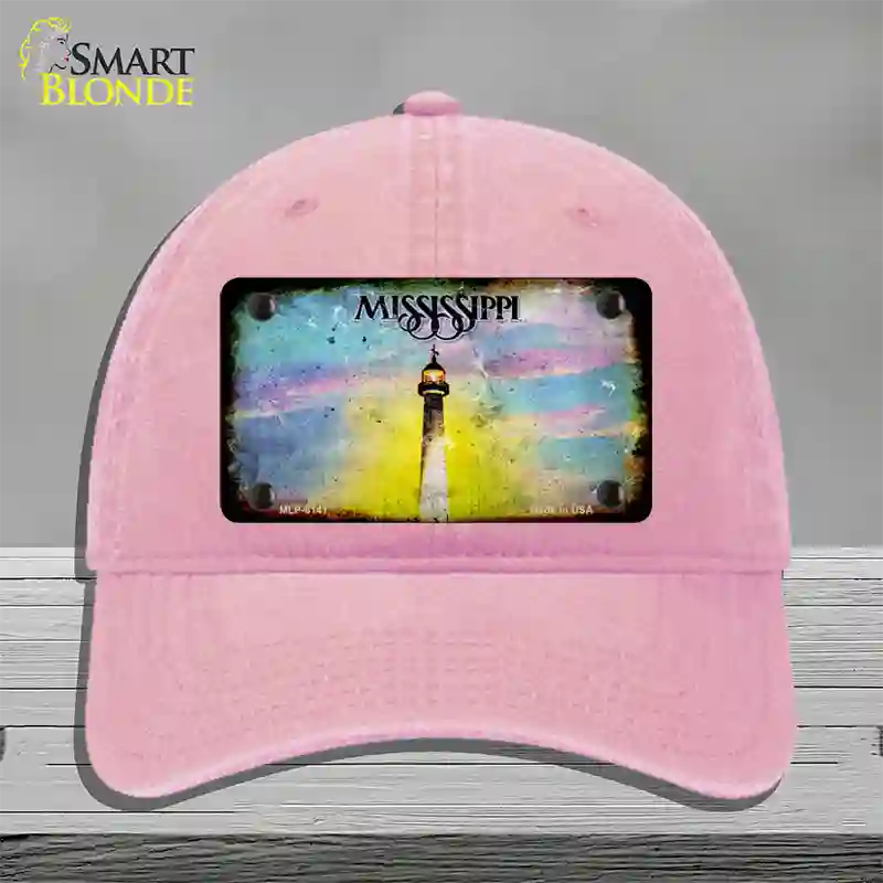 Mississippi Rusty Blank Novelty License Plate Hat Unconstructed Cotton / Pink