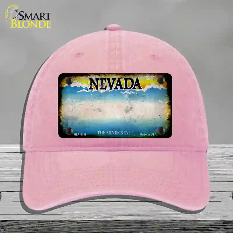 Nevada Rusty Blank Novelty License Plate Hat Unconstructed Cotton / Pink