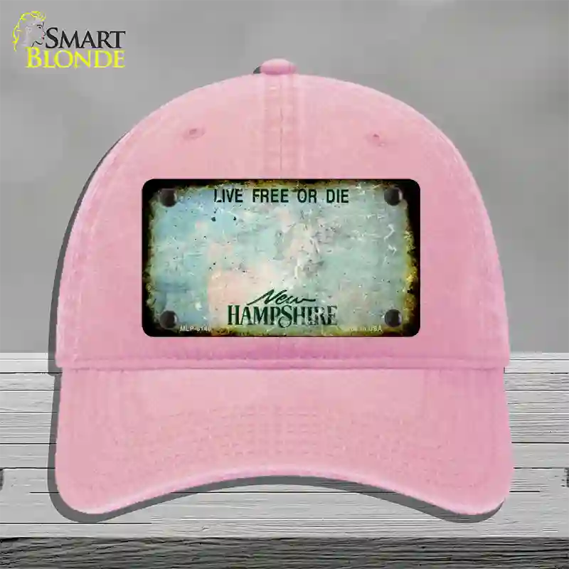 New Hampshire Rusty Blank Novelty License Plate Hat Unconstructed Cotton / Pink