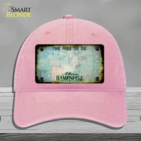 New Hampshire Rusty Blank Novelty License Plate Hat Unconstructed Cotton / Pink