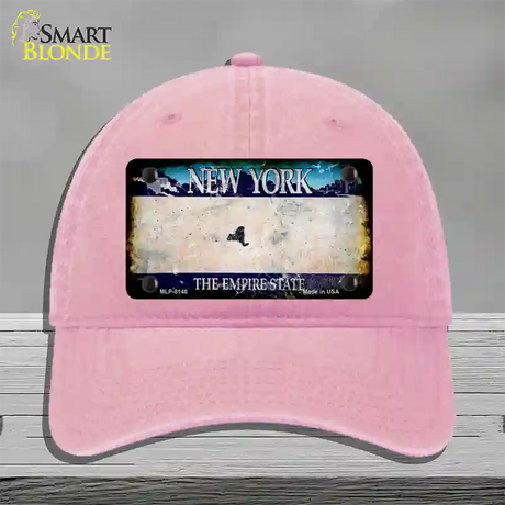 New York Rusty Blank Novelty License Plate Hat Unconstructed Cotton / Pink