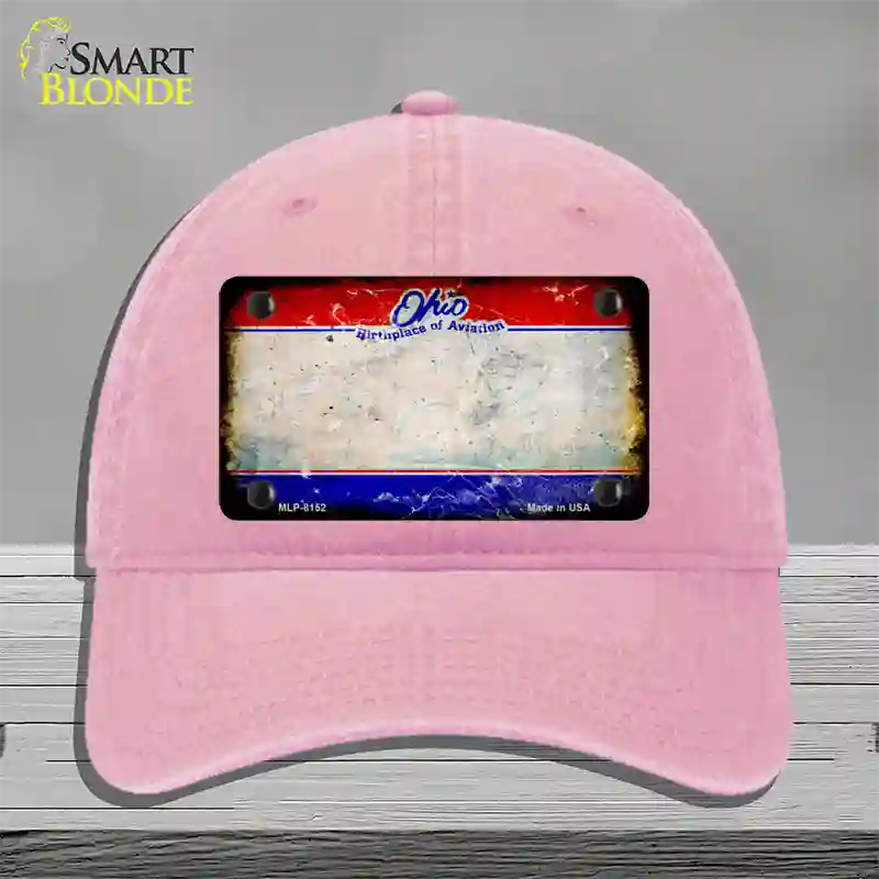 Ohio Birthplace of Aviation Rusty Blank Novelty License Plate Hat Unconstructed Cotton / Pink