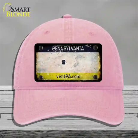 Pennsylvania Rusty Blank Novelty License Plate Hat Unconstructed Cotton / Pink