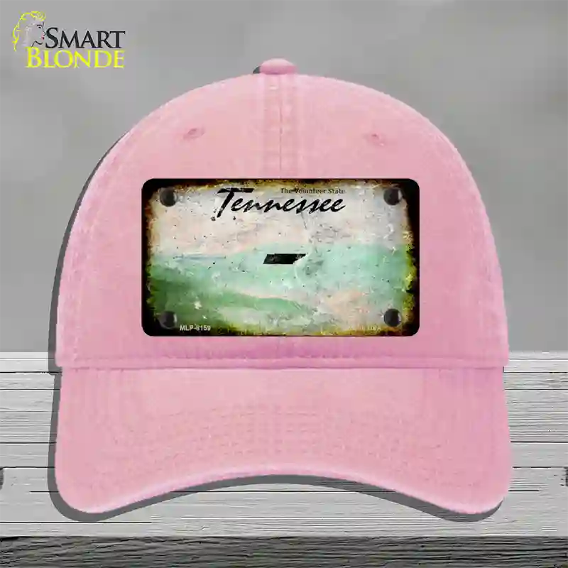 Tennessee Rusty Blank Novelty License Plate Hat Unconstructed Cotton / Pink