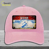 Utah Rusty Blank Novelty License Plate Hat Unconstructed Cotton / Pink