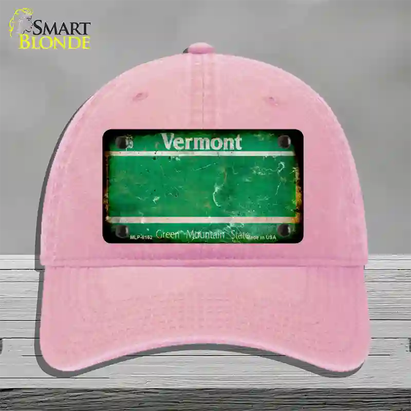 Vermont Rusty Blank Novelty License Plate Hat Unconstructed Cotton / Pink