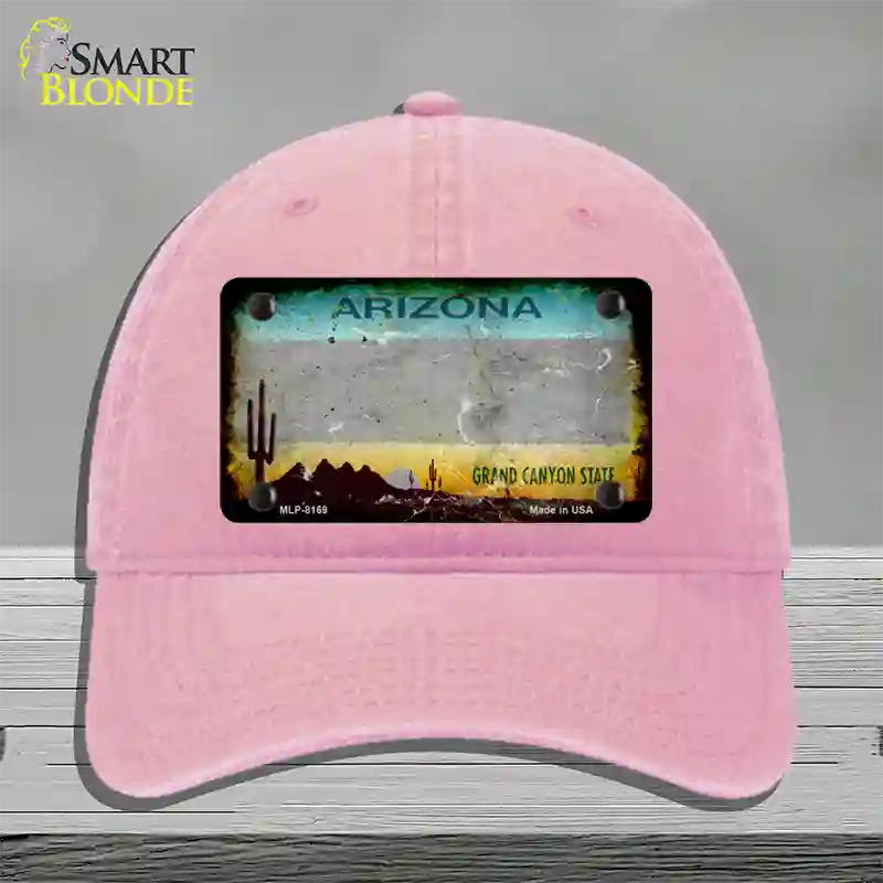 Arizona State Blank Novelty License Plate Hat Unconstructed Cotton / Pink / Gray Arizona Sunset (1455):https | Rusty | Yes