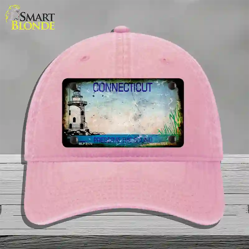 Connecticut Preserve Rusty Blank Novelty License Plate Hat Unconstructed Cotton / Pink