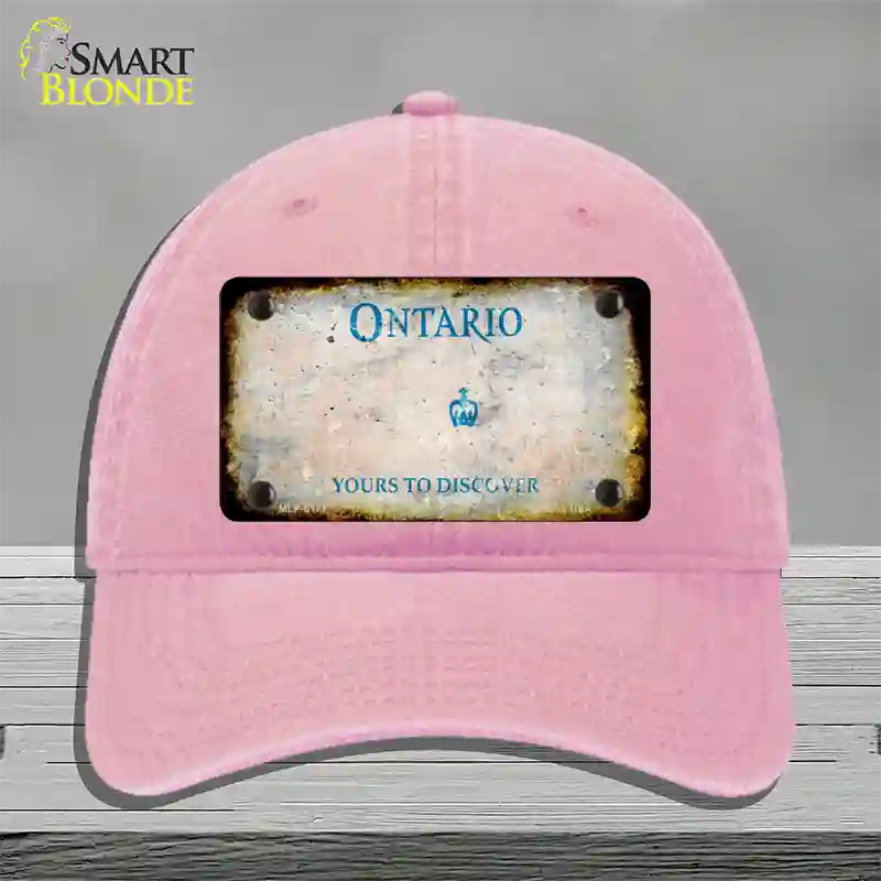 Ontario Canada Rusty Blank Novelty License Plate Hat Unconstructed Cotton / Pink