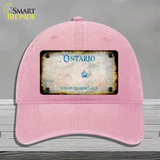 Ontario Canada Rusty Blank Novelty License Plate Hat Unconstructed Cotton / Pink