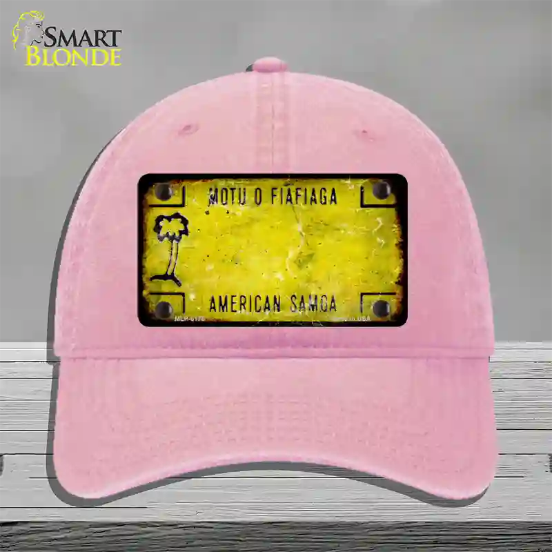 American Samoa Rusty Blank Novelty License Plate Hat Unconstructed Cotton / Pink