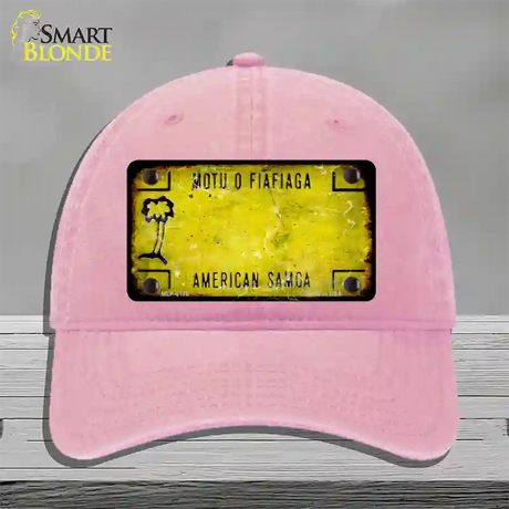 American Samoa Rusty Blank Novelty License Plate Hat Unconstructed Cotton / Pink