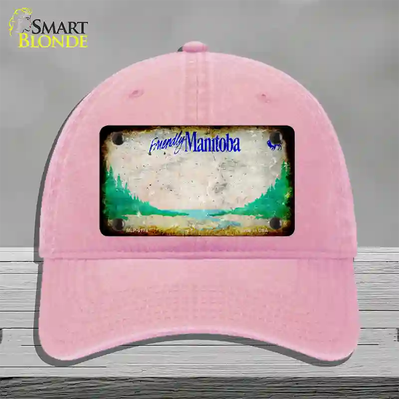 Manitoba Rusty Blank Novelty License Plate Hat Unconstructed Cotton / Pink