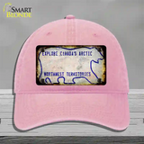 Northwest Territories Rusty Blank Novelty License Plate Hat Unconstructed Cotton / Pink