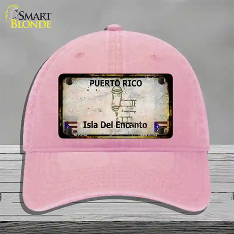 Puerto Rico Rusty Blank Novelty License Plate Hat Unconstructed Cotton / Pink