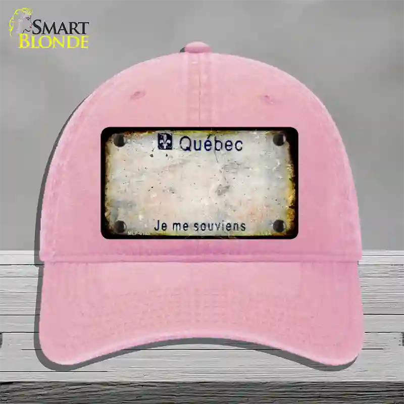 Quebec Rusty Blank Novelty License Plate Hat Unconstructed Cotton / Pink