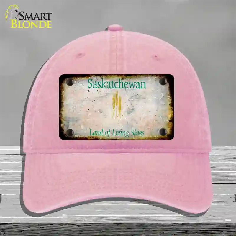 Saskatchewan Rusty Blank Novelty License Plate Hat Unconstructed Cotton / Pink