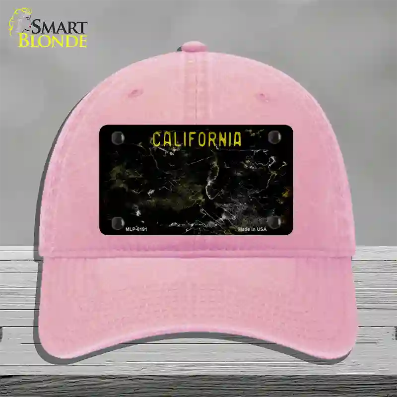 California Black Rusty Blank Novelty License Plate Hat Unconstructed Cotton / Pink