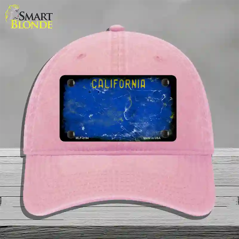 California Blue Rusty Blank Novelty License Plate Hat Unconstructed Cotton / Pink