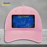 California Blue Rusty Blank Novelty License Plate Hat Unconstructed Cotton / Pink