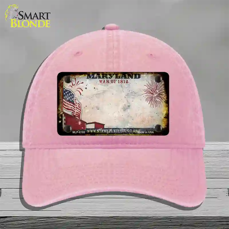 Maryland War of 1812 Rusty Blank Novelty License Plate Hat Unconstructed Cotton / Pink