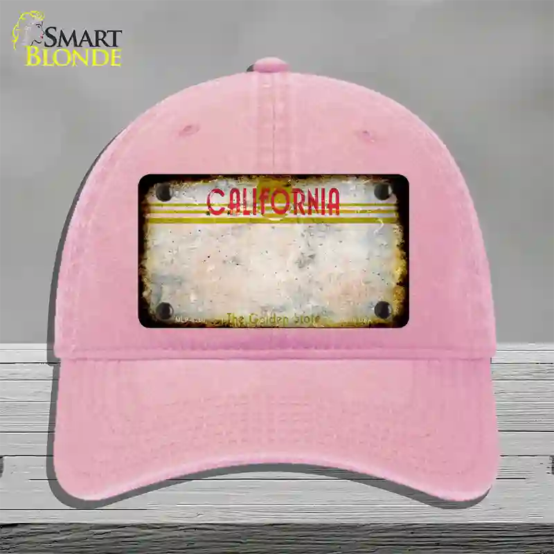 California Golden State Plate Rusty Blank Novelty License Plate Hat Unconstructed Cotton / Pink